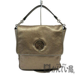 LOEWE handbag gold tone metallic flap